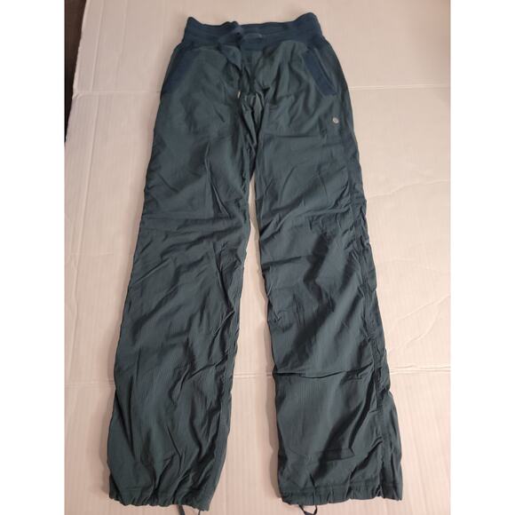 Lululemon Dance Studio Pant Womens Sz 2 High Rise Lined Blue Green - Picture 2 of 8